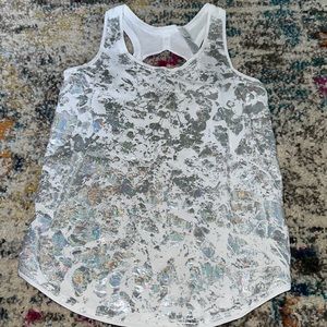 ivivva white and iridescent silver tank